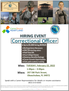 Flyer Department of Corrections