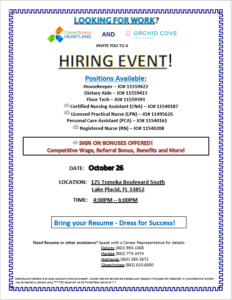 Hiring Event: Orchid Cove